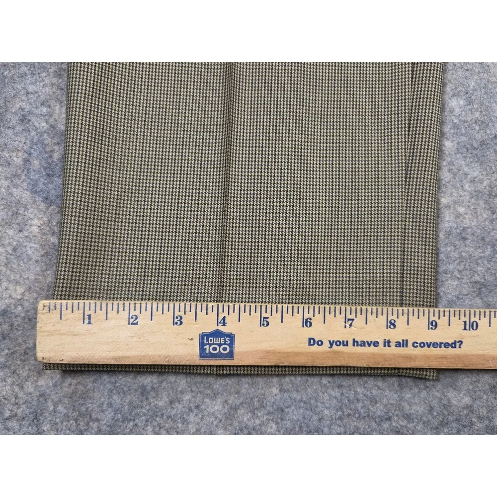 Lauren Ralph Lauren Wool Cashmere Pleated Dress Pants Houndstooth Brown 36x32